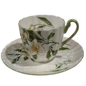 Shelley Fine Bone China Demitasse Syringa Cup Saucer Set Floral Vintage England